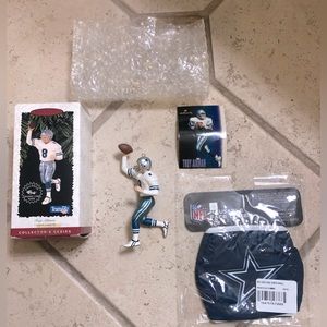 Brand new in box Dallas Cowboy Troy Aikman Hallmark ornament & face mask combo